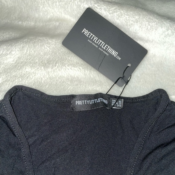 NEW Black Ruched Front Crop-Top from PRETTYLITTLETHING - Picture 3 of 4